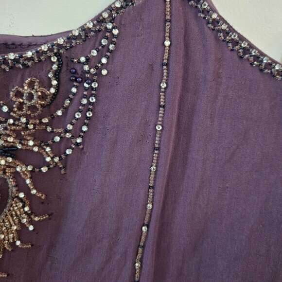 Matthew Williamson Beaded Purple Sleeveless Tank Top Size 8 Small b62 - Picture 6 of 8